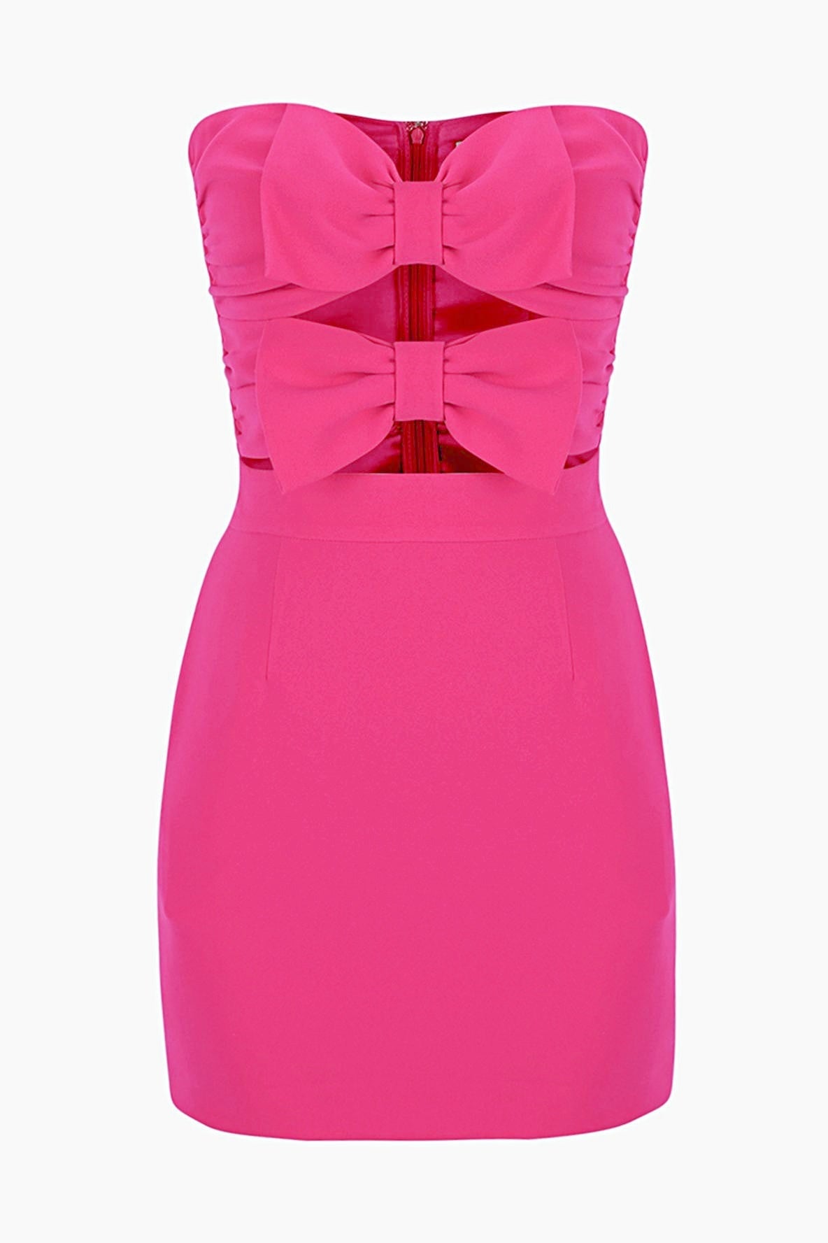 Mignon Bow Trimmad Cut Out Tube Mini Klänning