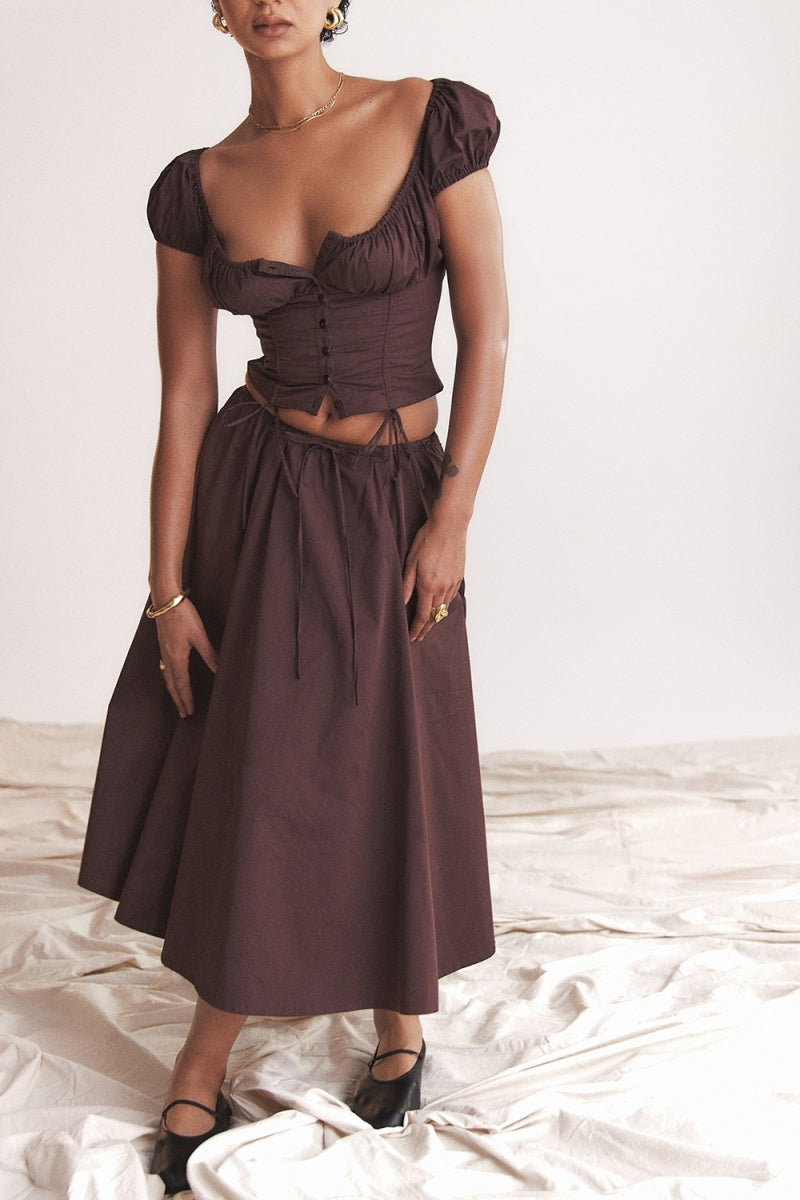 Rich Drown Gathered Midi Skirt Set