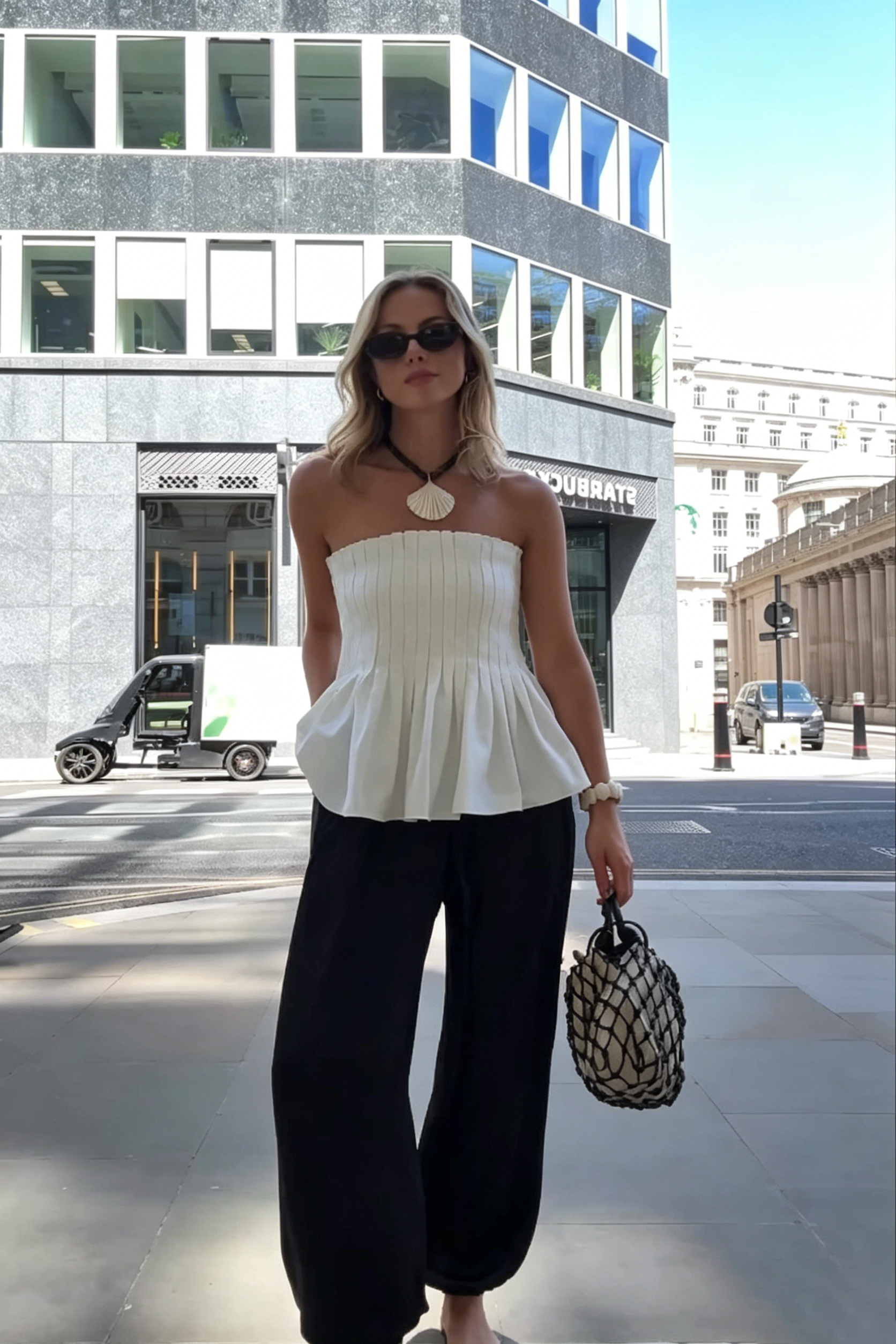 Top Urban Solid Tube cu peplum