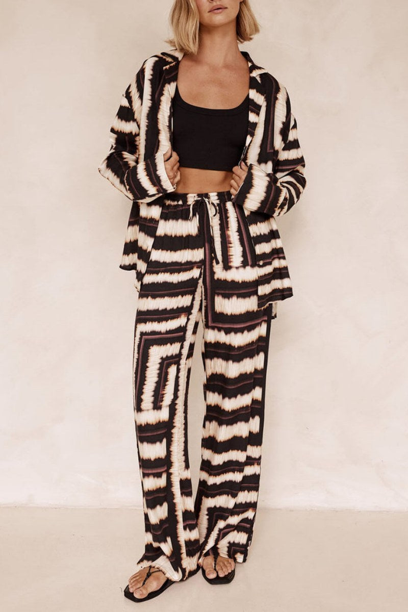 Σετ Φαρδιά Παντελόνια με Υφή και Σχέδιο Σοκολάτας Signature Strip