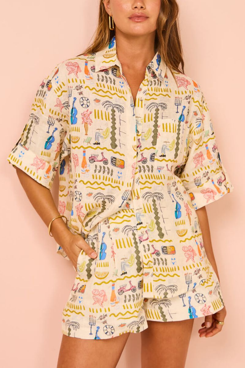 Tryckta Casual Loose Shorts Set