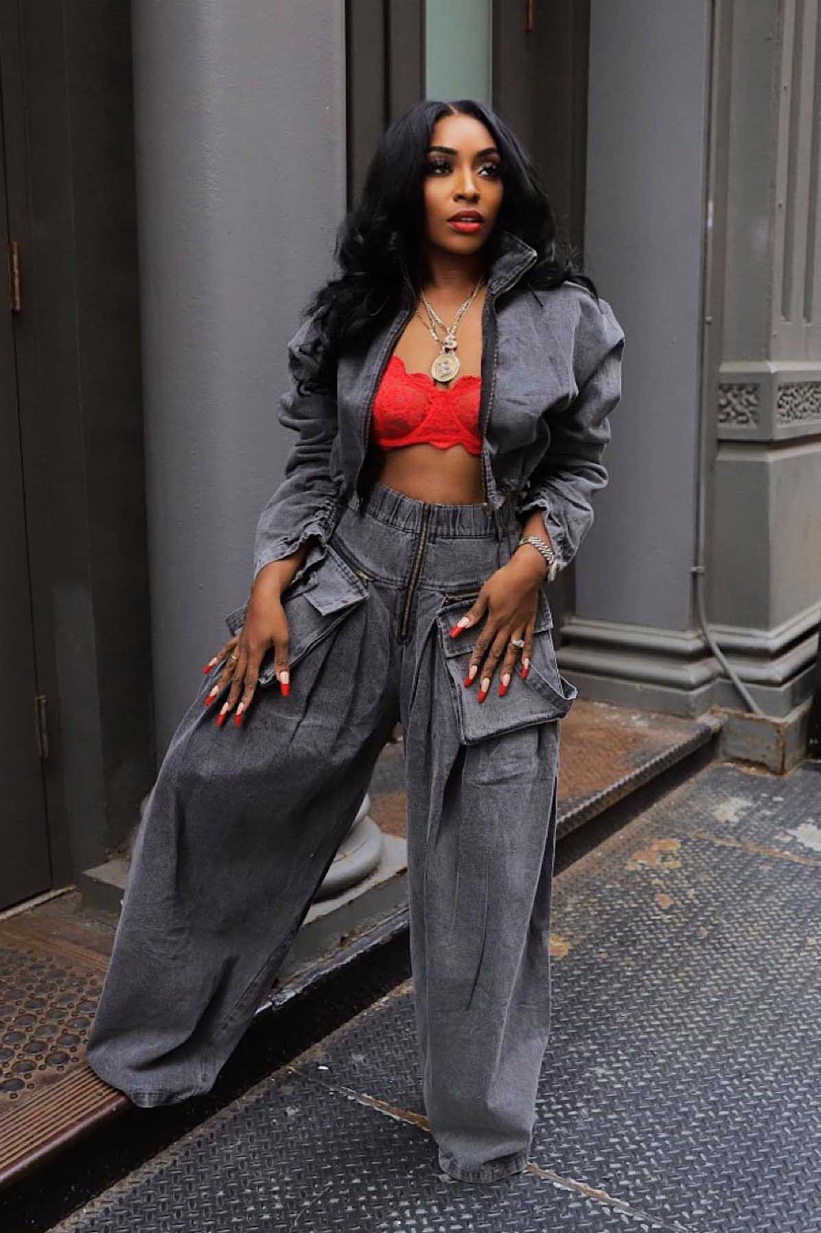 ヴィンテージ ワイドレッグ デニム ツーピース