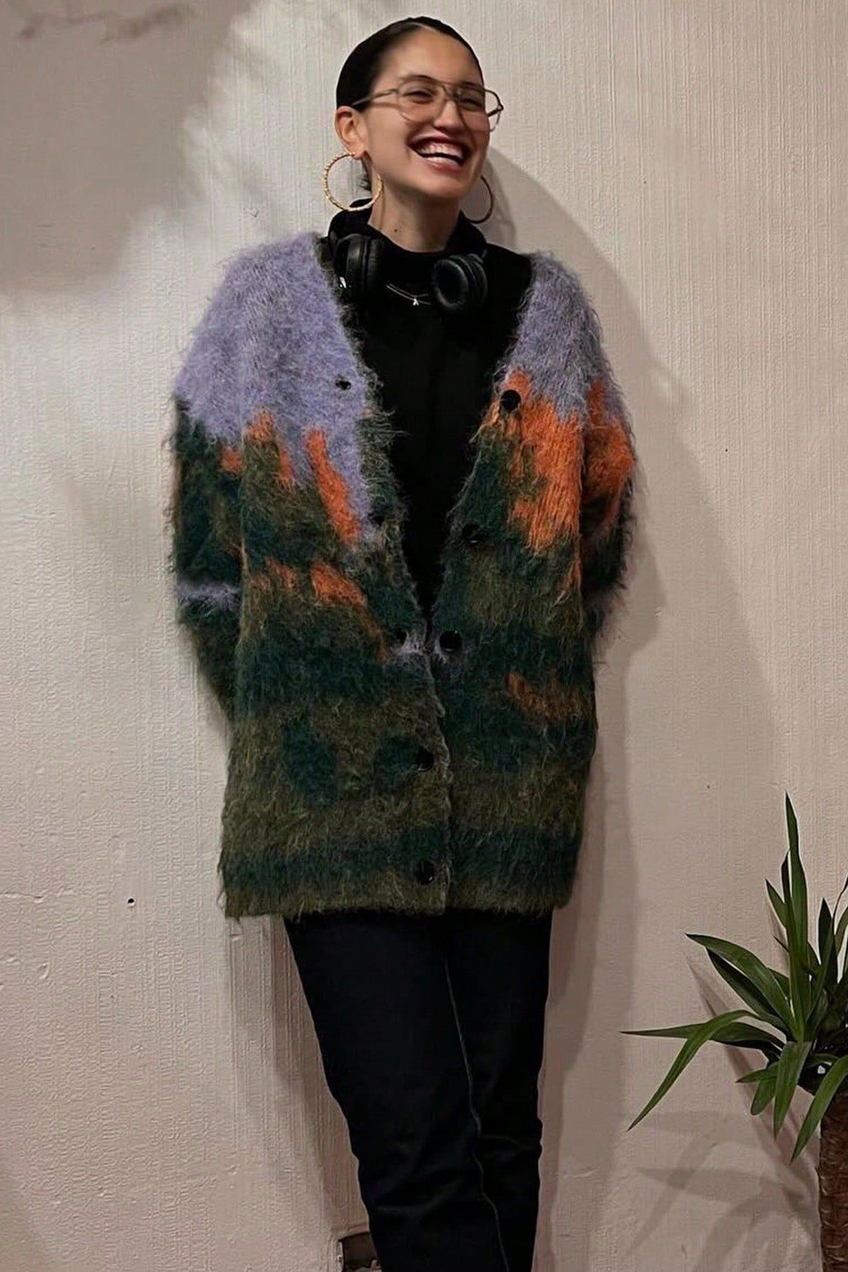 Art-Inspired Knit Cardigan