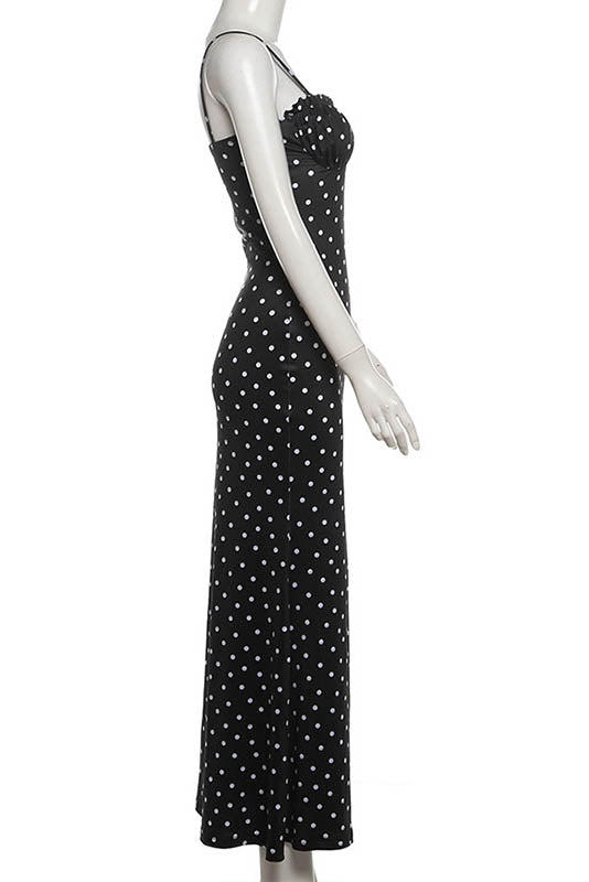 Moonlit Polka Dot Maxi Dress