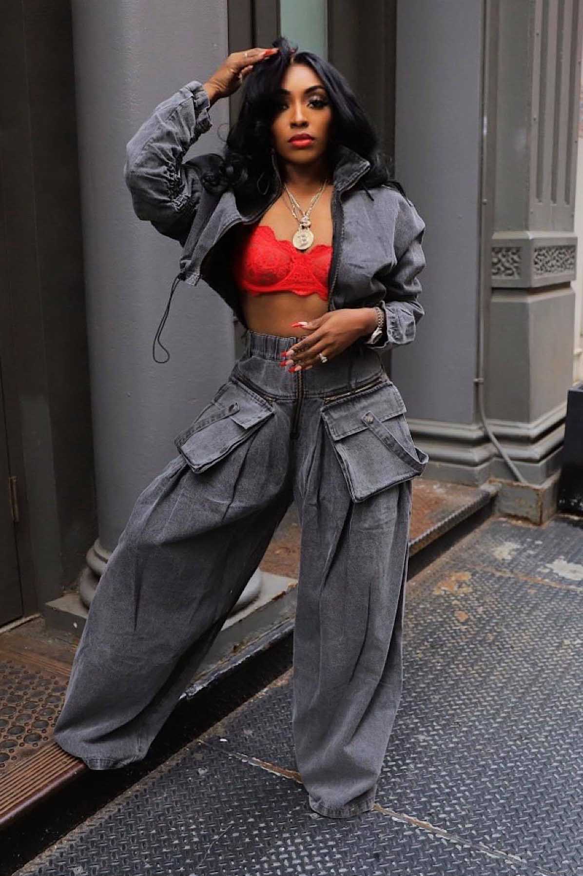 ヴィンテージ ワイドレッグ デニム ツーピース