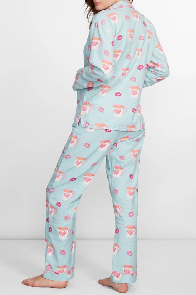Heart and Lip Print Pajama Set