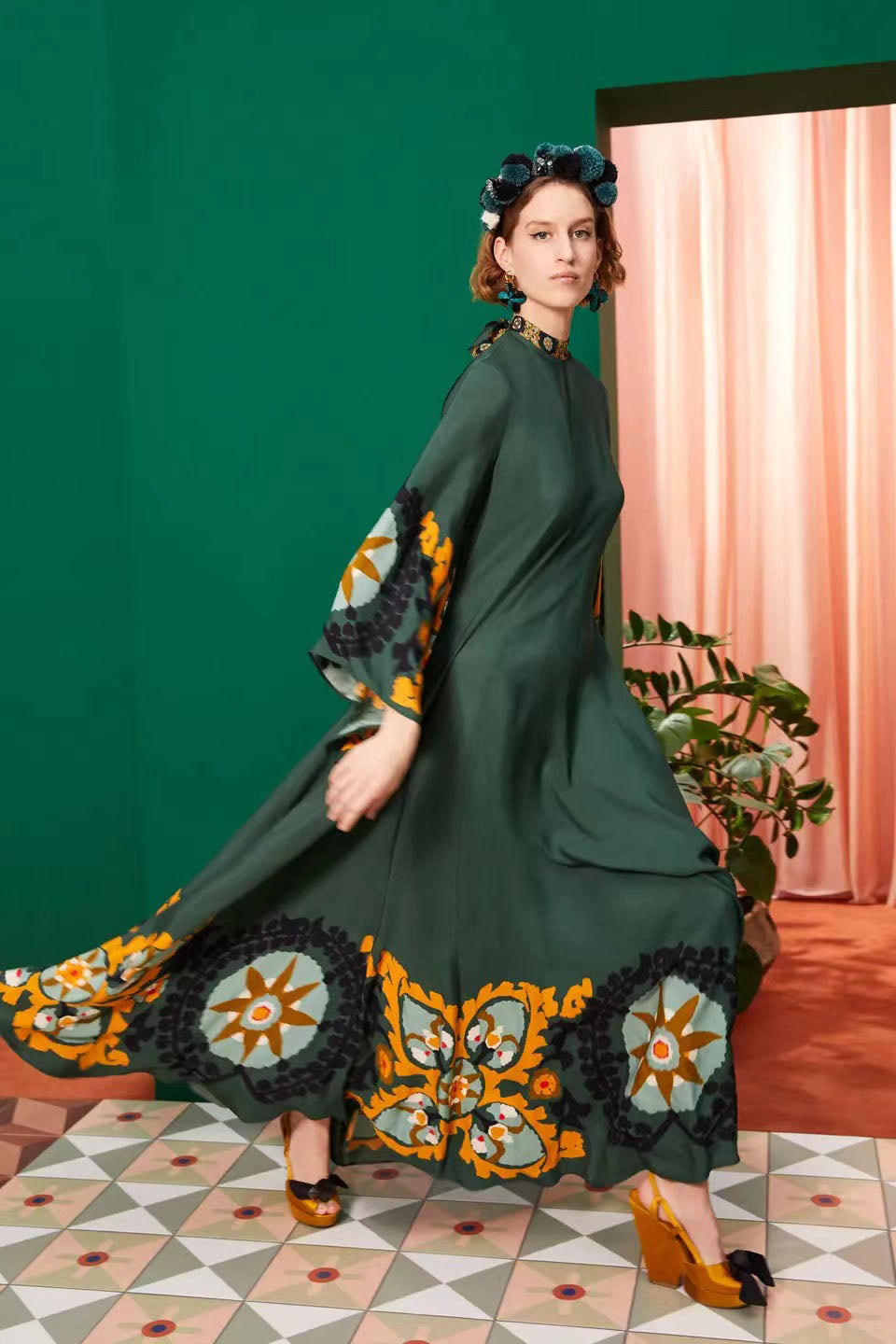 Μάξι Φόρεμα με Σχέδιο Magnifico - Πράσινο