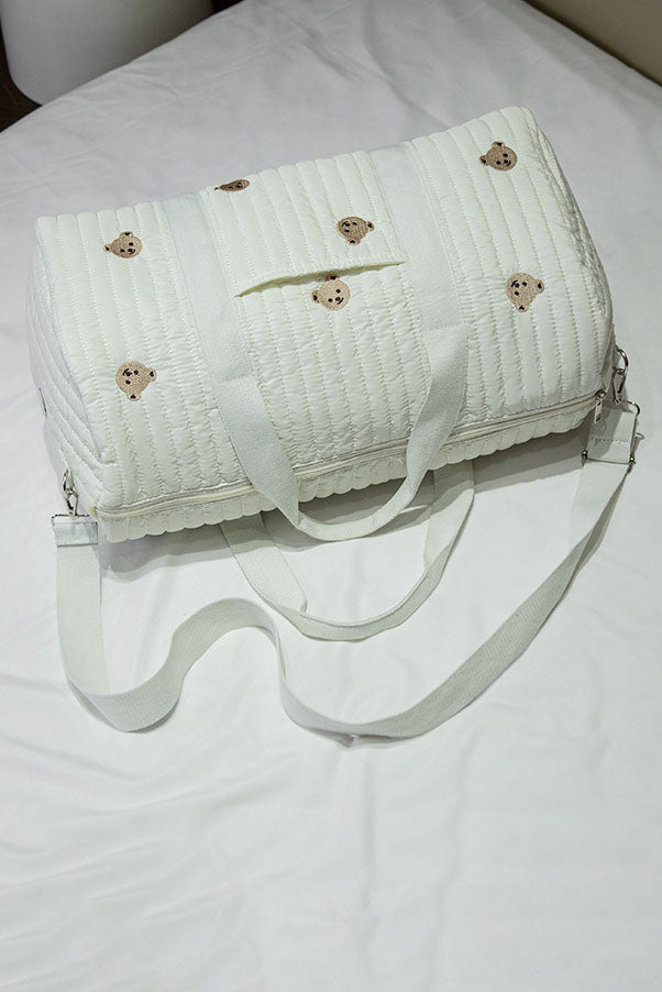 Summer New Bear Embroidery Boston Bag