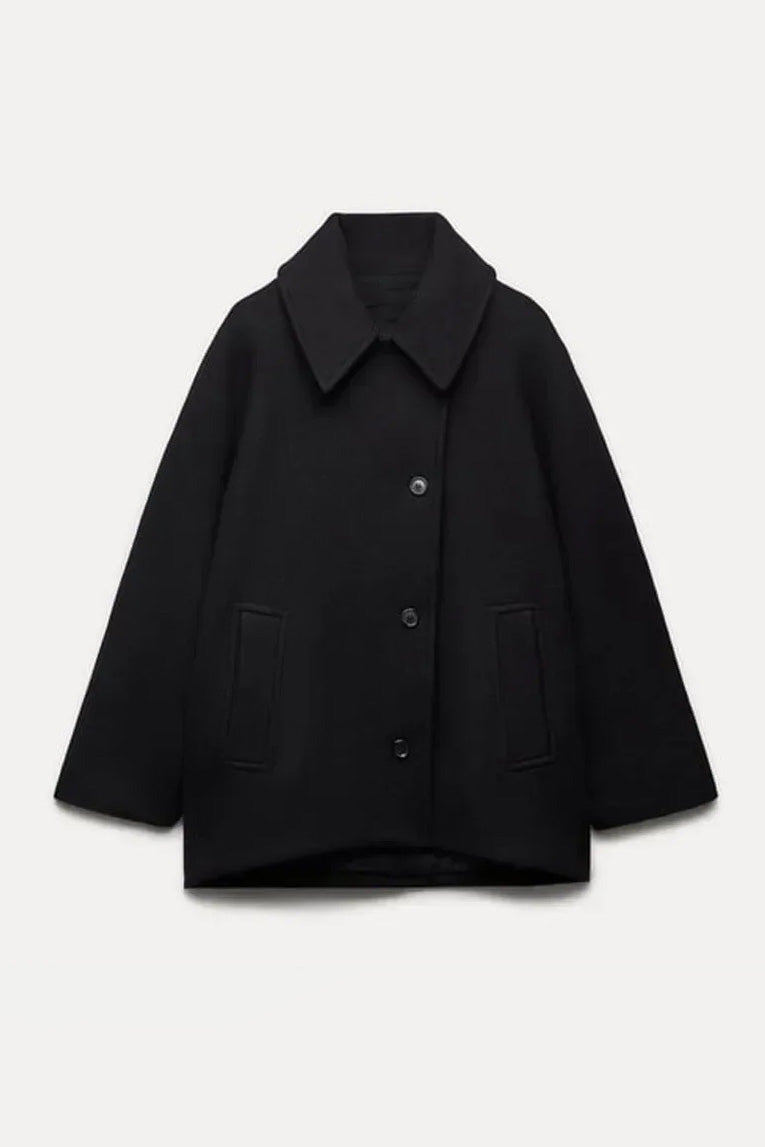 Quiet Luxury Asymmetric Cape Coat