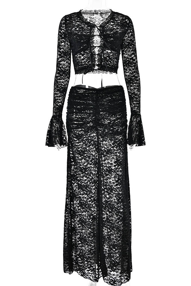 Whispering Lace – Flare Skirt Set