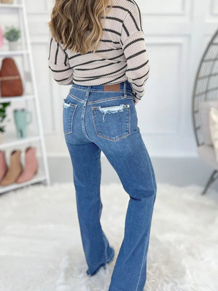 Vintage Skinny-Jeans mat onferaarbechtem Saum