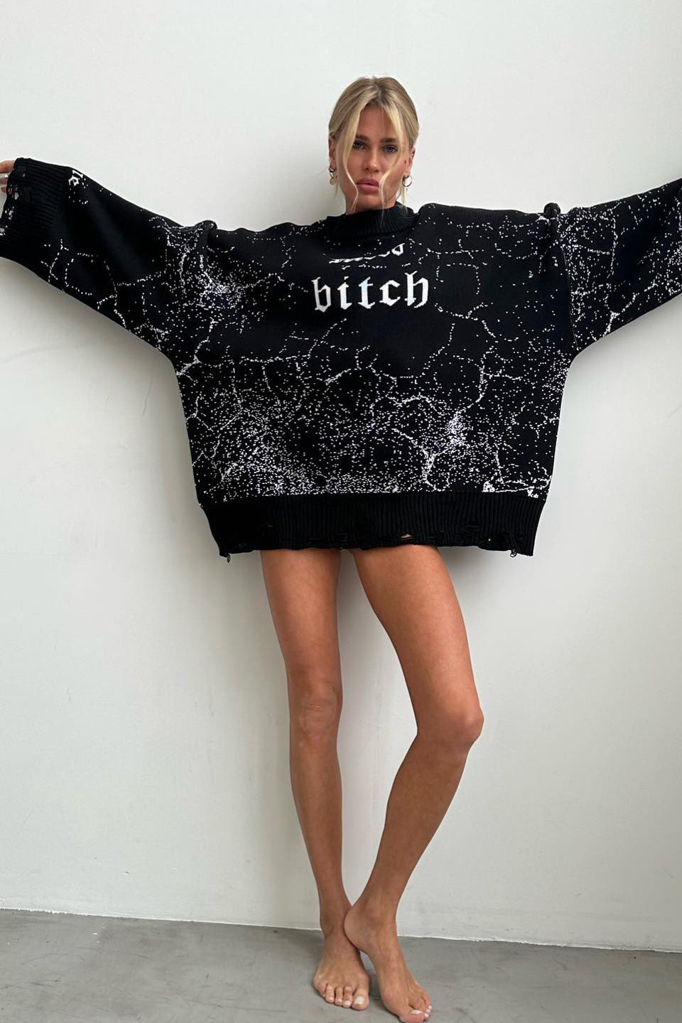 Oversize Streetwear Distressed Sweater