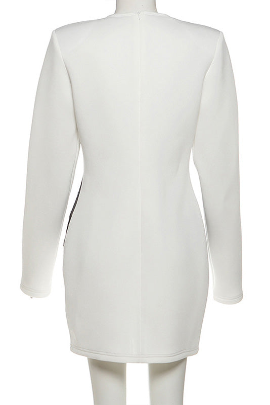 Edgy Lace Bodycon Mini Blazer Dress