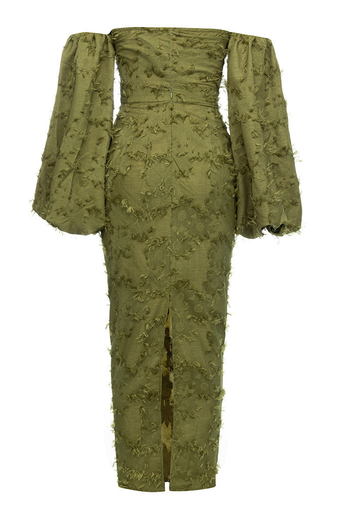 Şık Askısız Uzun Akşam Elbisesi