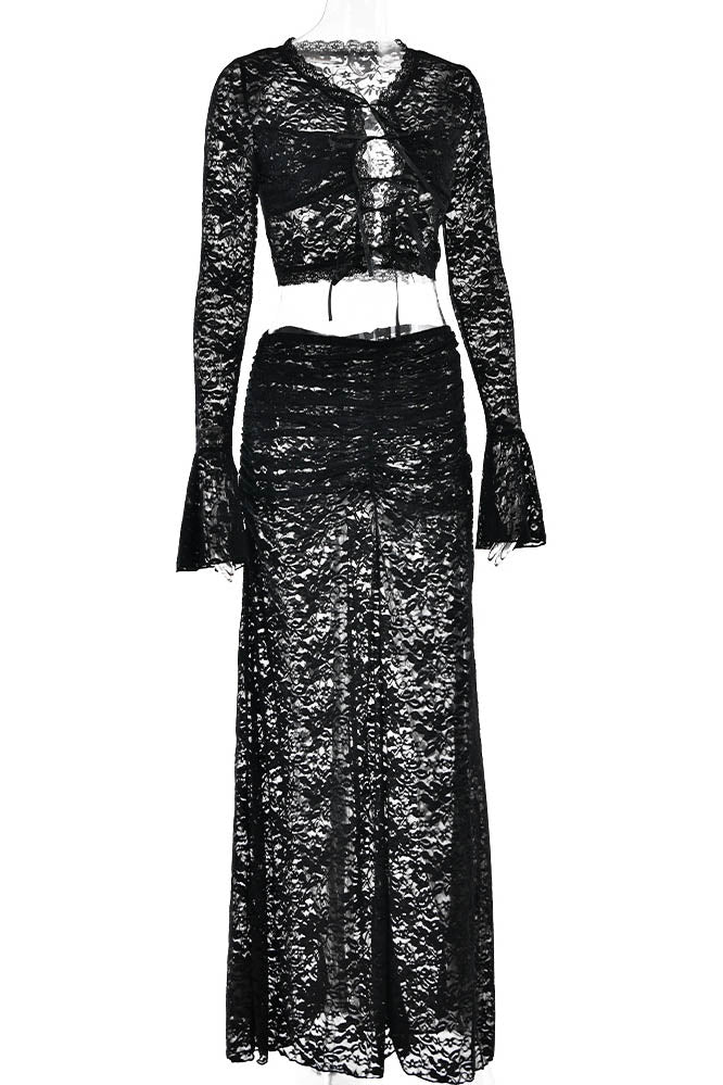 Whispering Lace – Flare Skirt Set