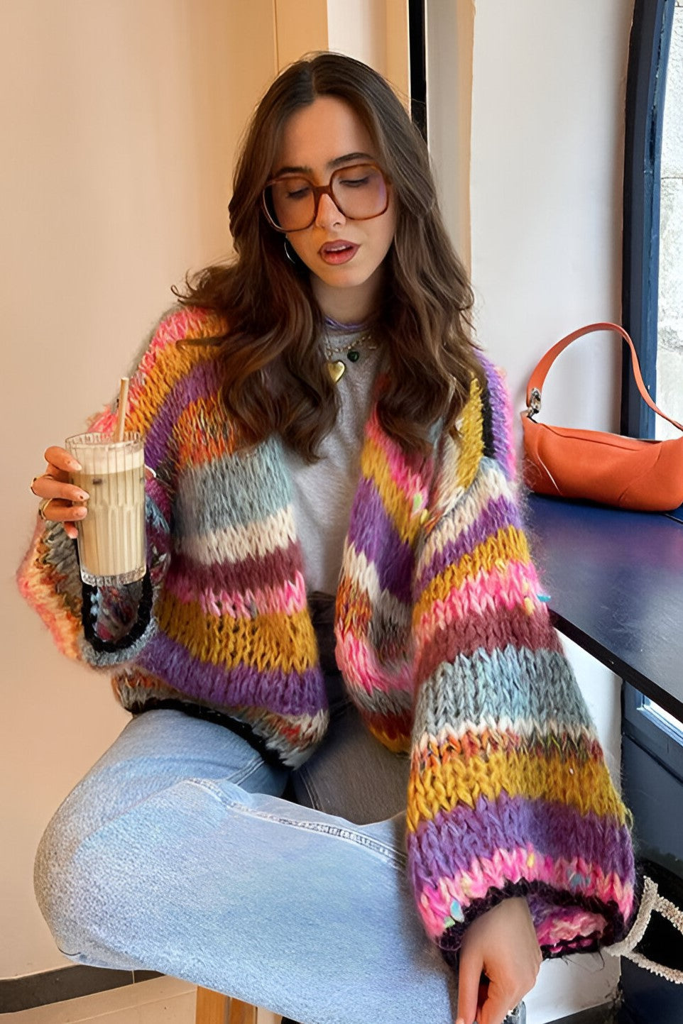 Oversized og fargerik cardigan