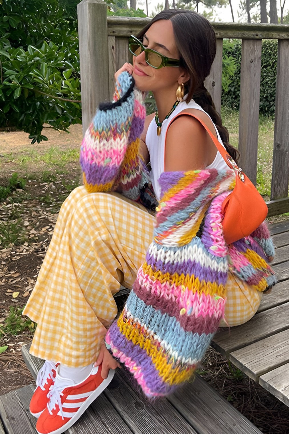 Oversized og fargerik cardigan