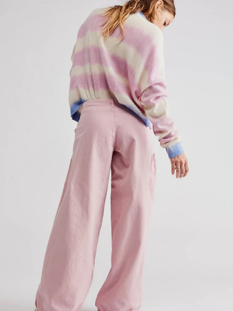 Jeans con orlo drappeggiato regolabile