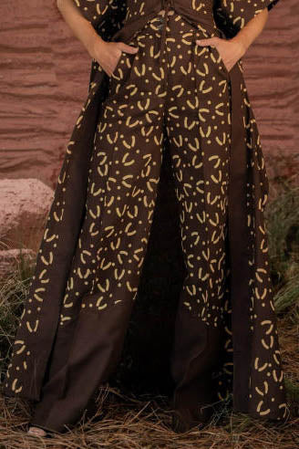 Chocolate Boho Kimono & Pants Set