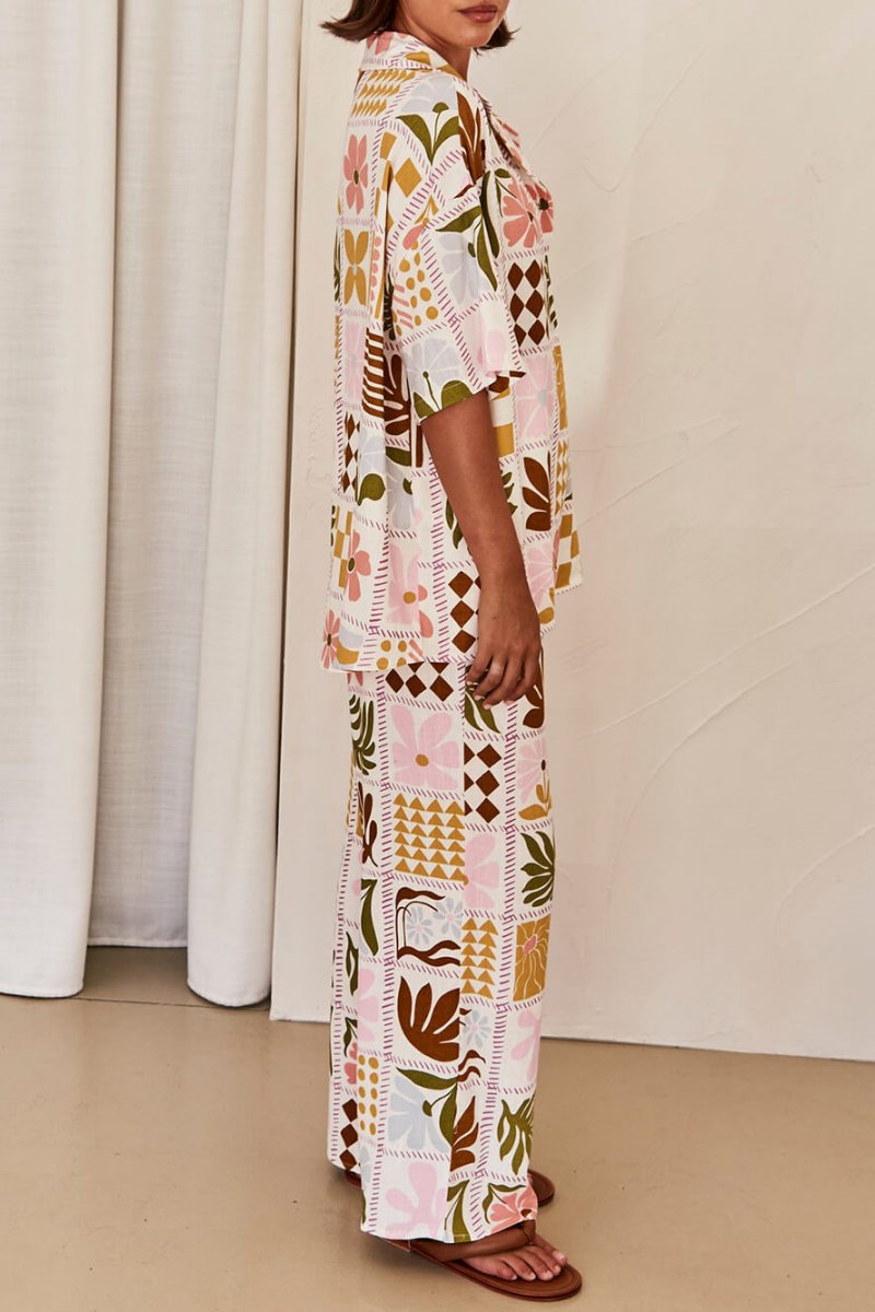 Κομψό Χαλαρό Μοναδικό Σετ Δύο Τεμαχίων με Σχέδιο