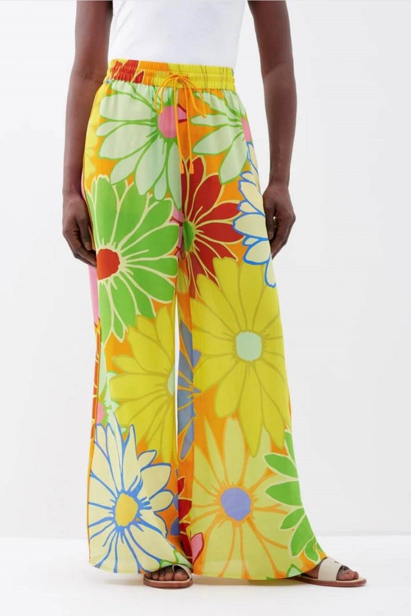 Ensemble pantalon large ample à imprimé floral mode