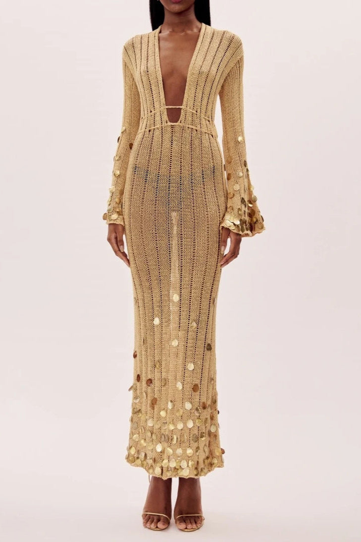 Dolly Gold Knit Maxi Dress Dolly Gold Knit Maxi Dress