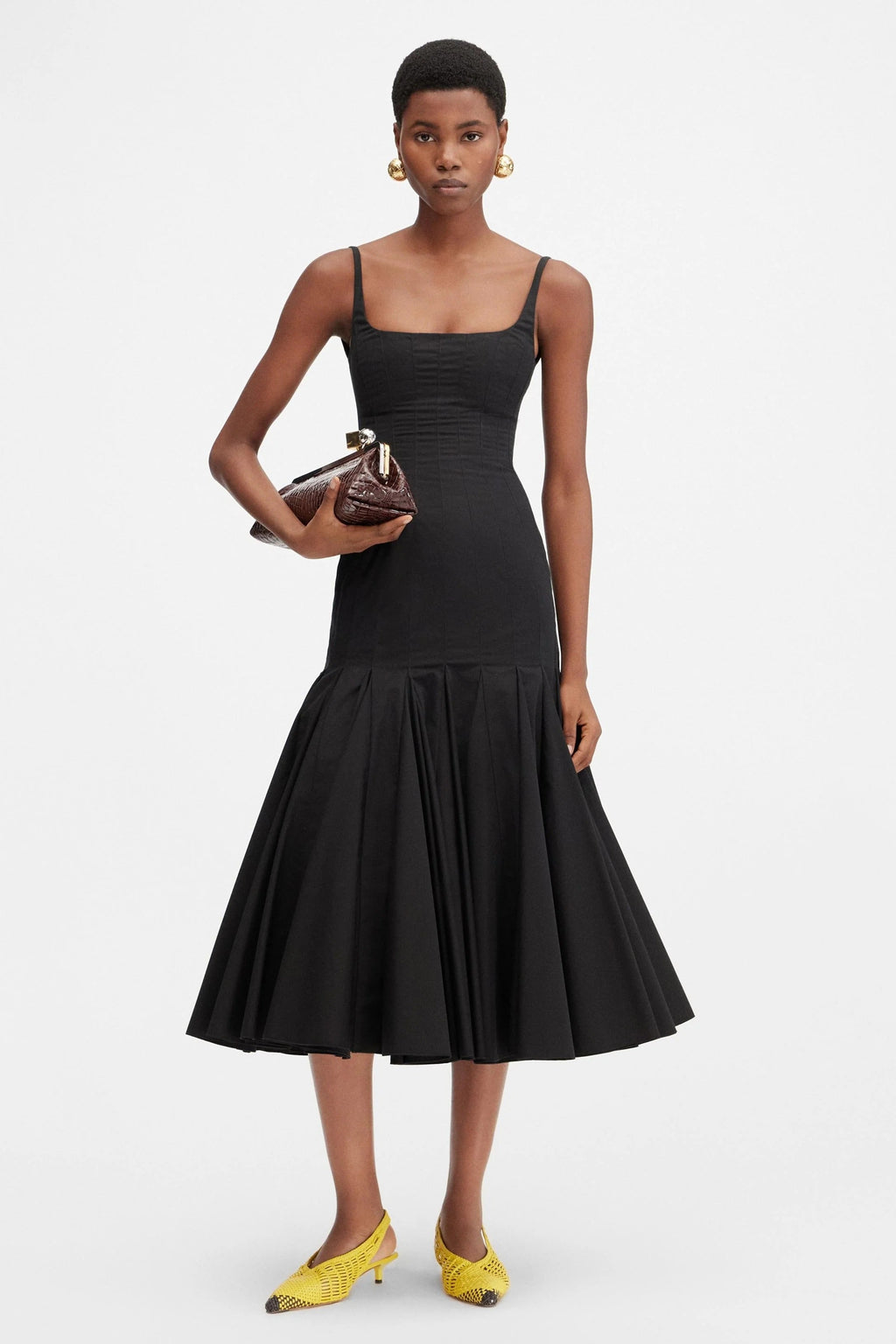 blue satin midi dress with sleeves Blue Satin Pleated Bodice Puff Sleeve Midi Dress – PinkBlush