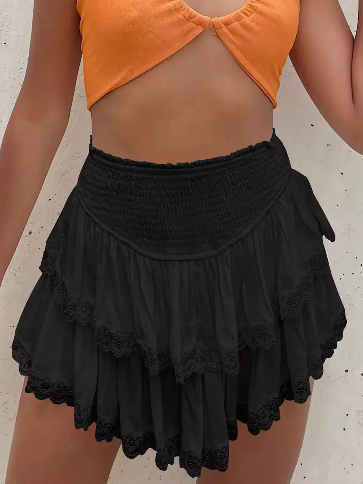 Oversized pletený svetr Batwing a nařasená minisukně