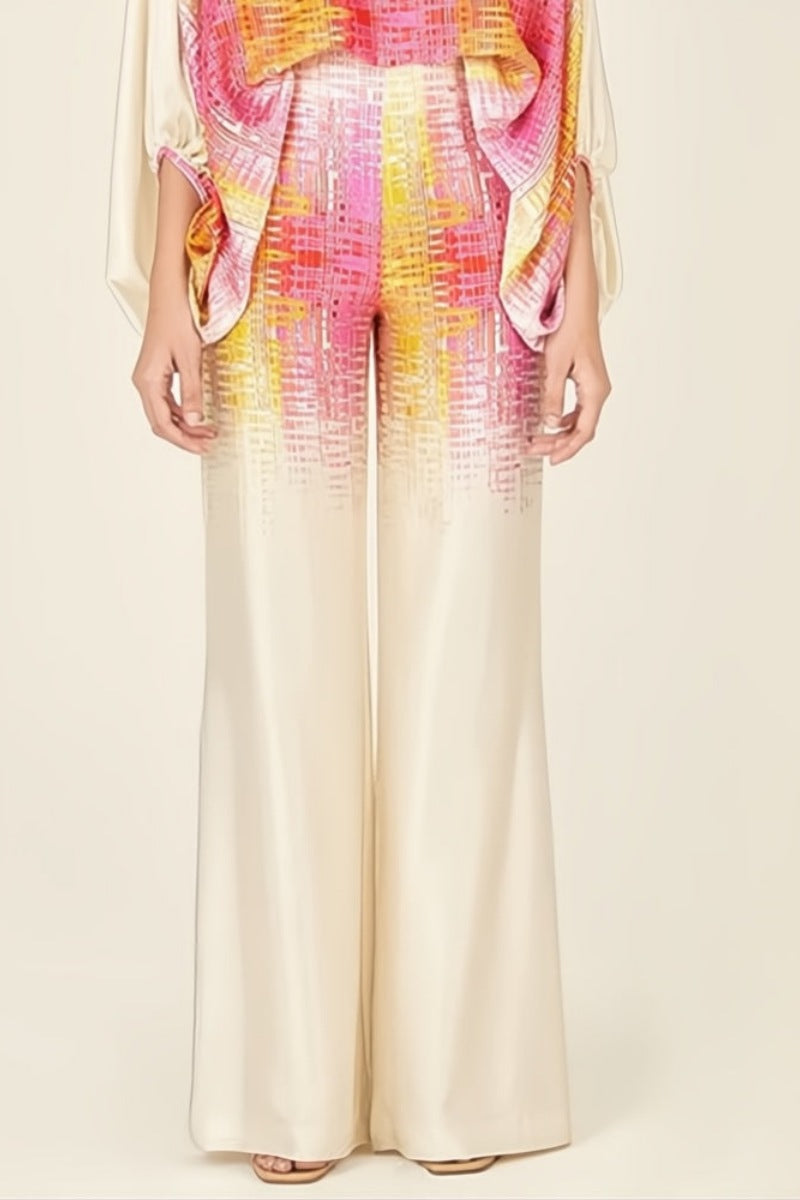 Set din două piese Abstract Waves - Galben-Roz