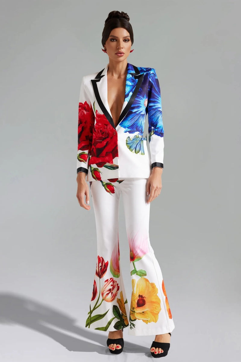 Guga Floral Printed Blazer Set