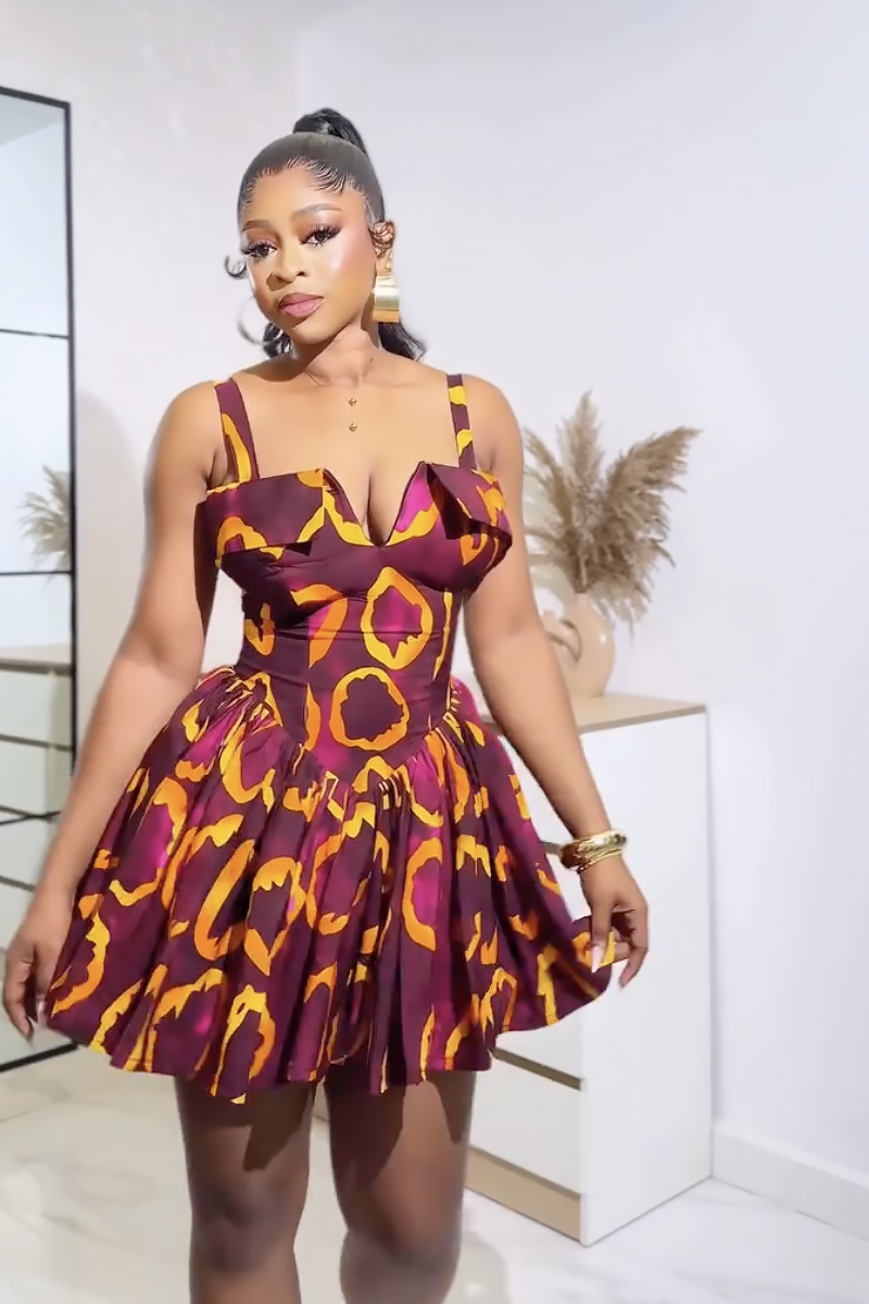 Flame Bloom Mini Dress