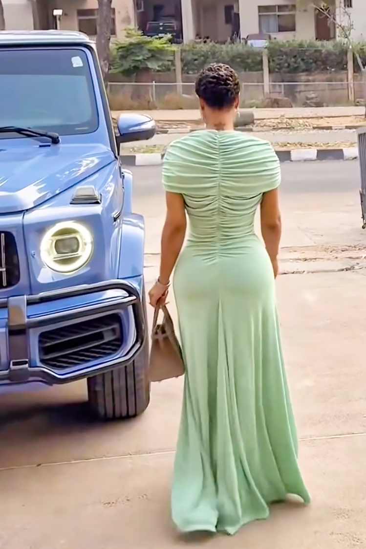 Formal Gown Sculpted Ruched Bodice Maxi Dress