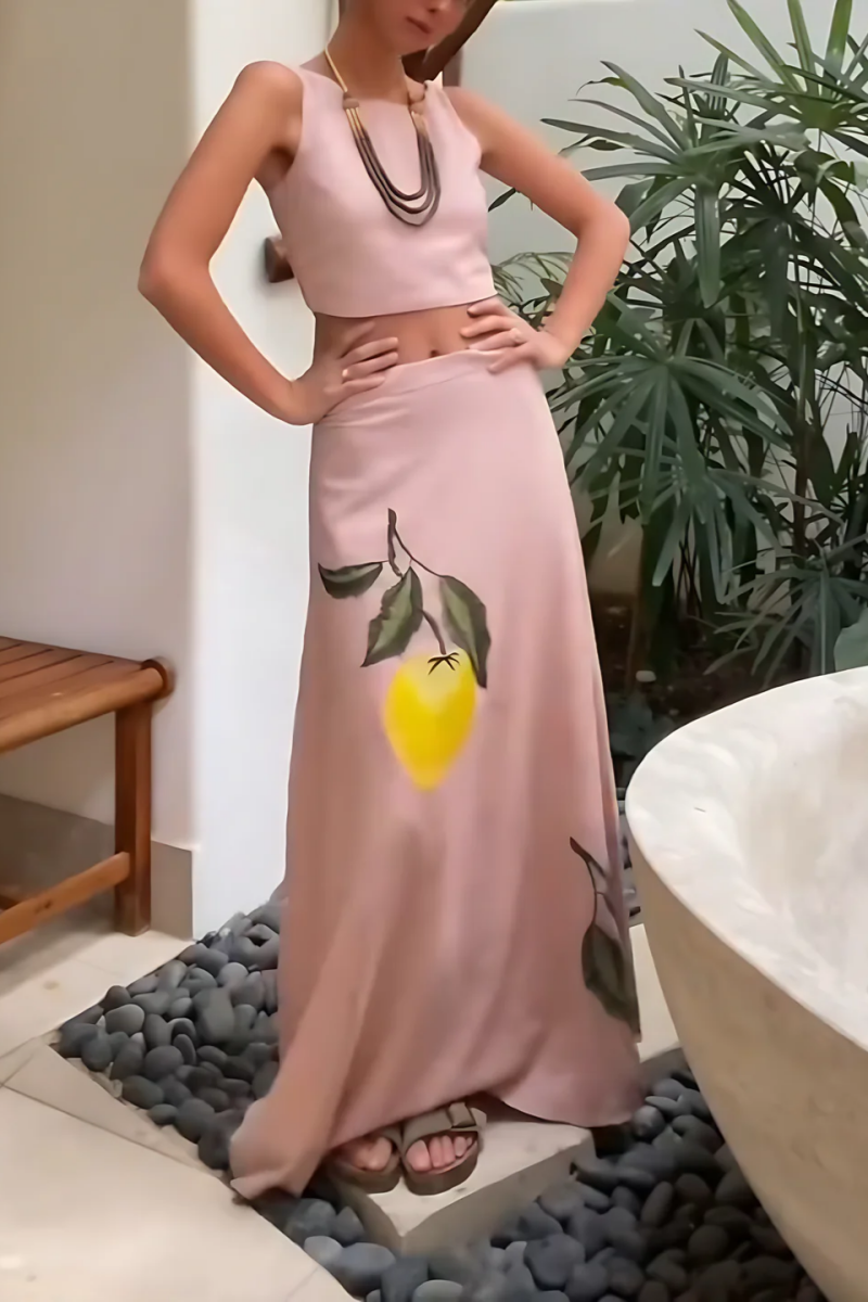 Falda Amalfi Print Skirt