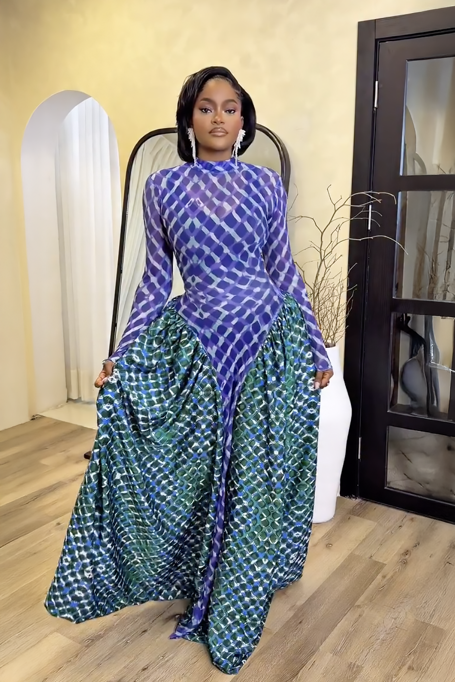 Mermaid Scale Maxi Dress