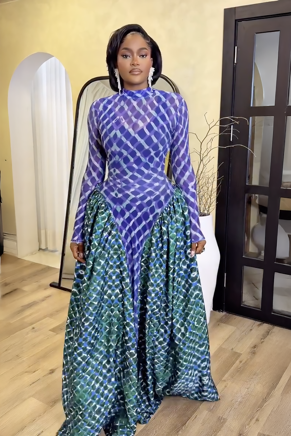 Mermaid Scale Maxi Dress