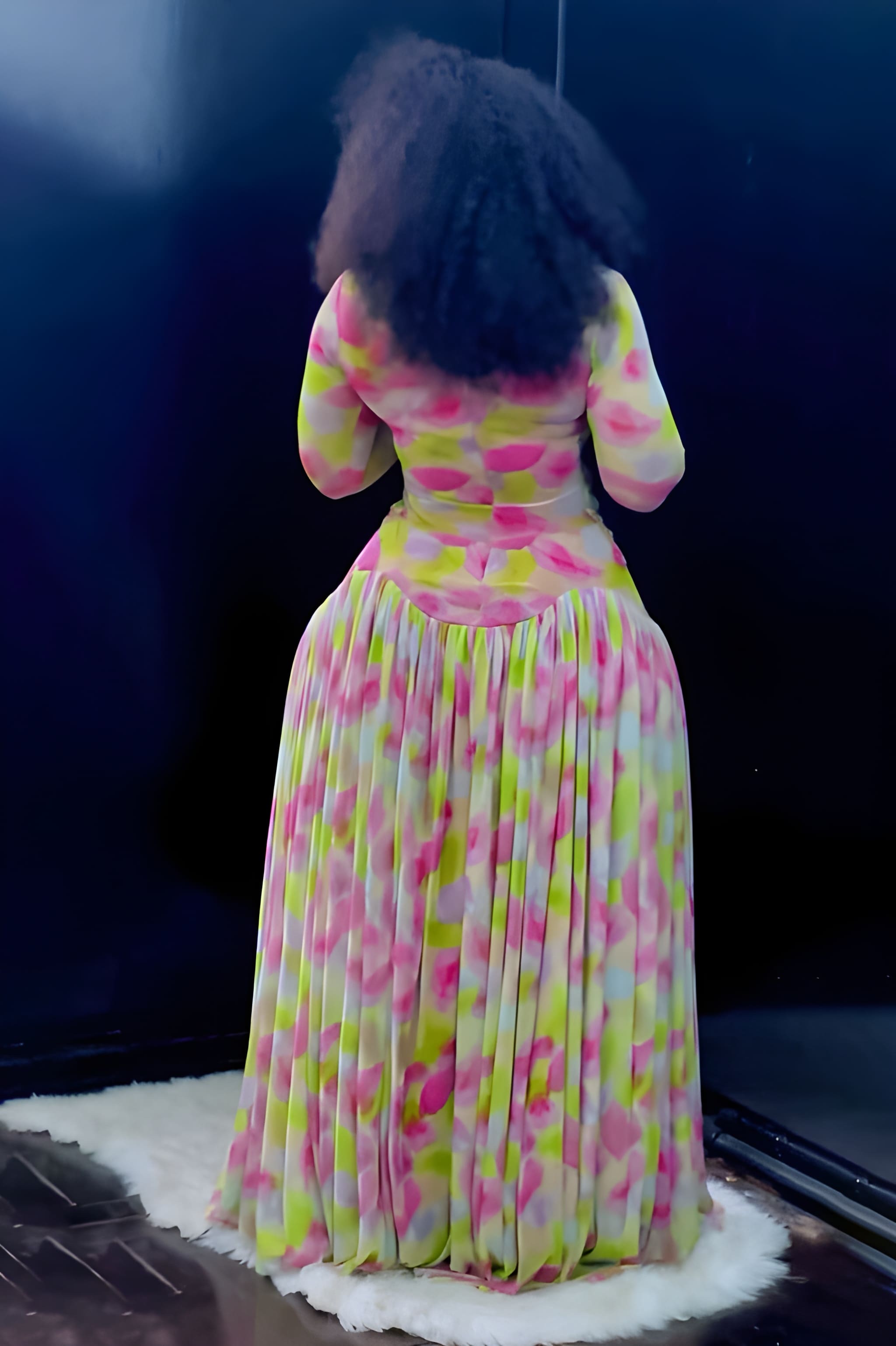 Pastell Mirage Mesh Maxikjole