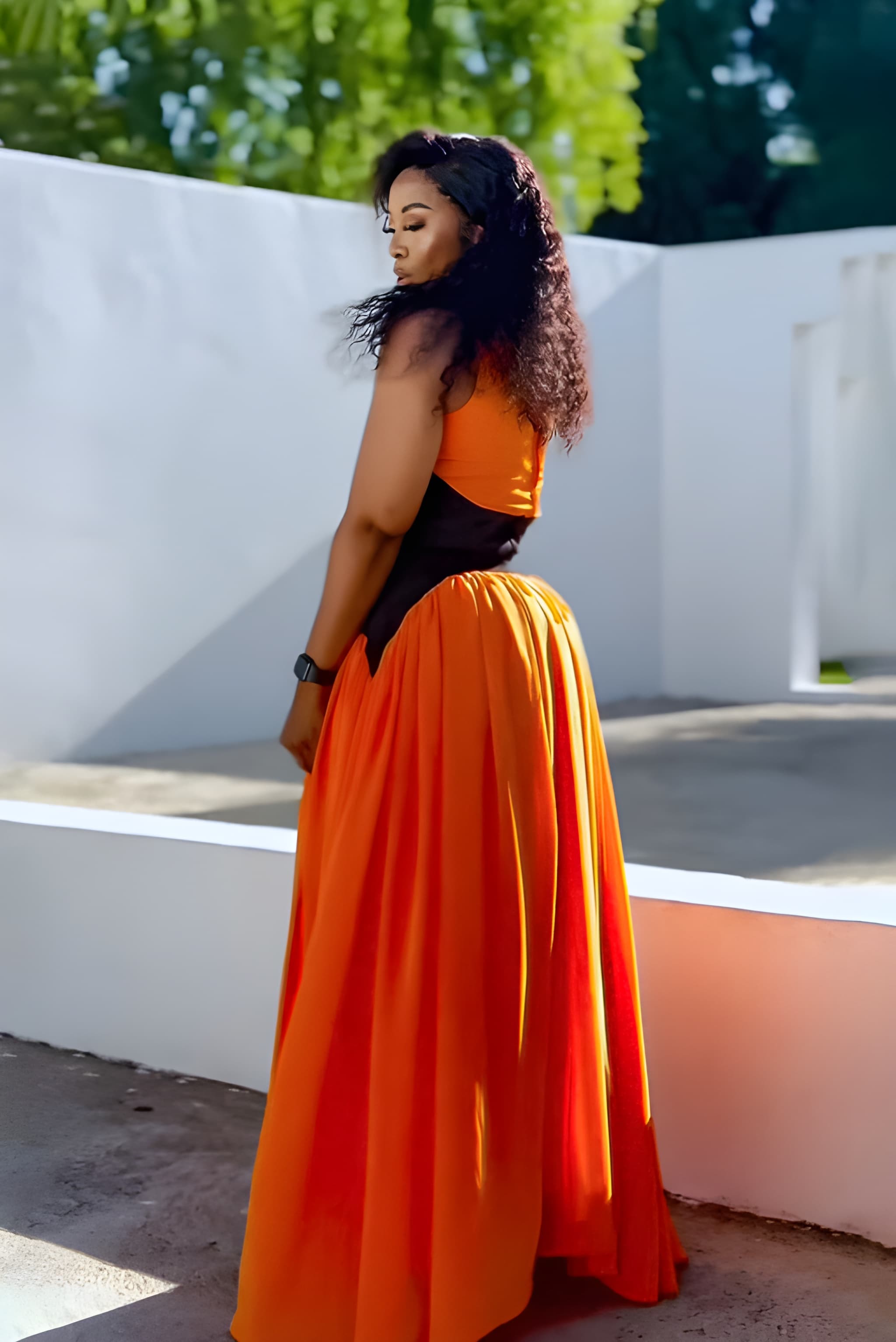 Vestido Maxi Halo com Franja Azul