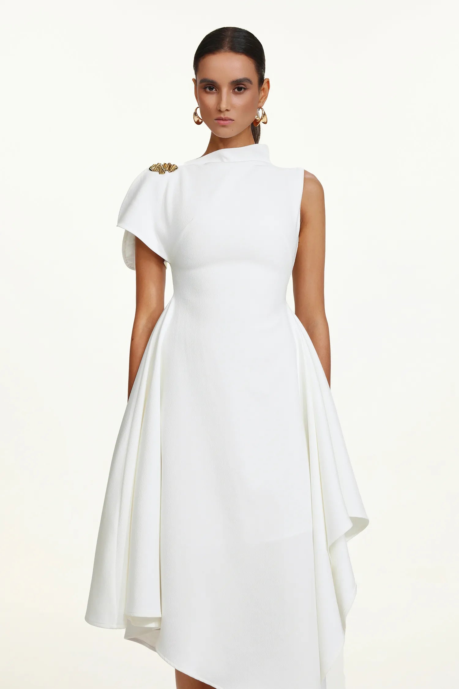 Robe midi à volants à étages bleue à motif floral
