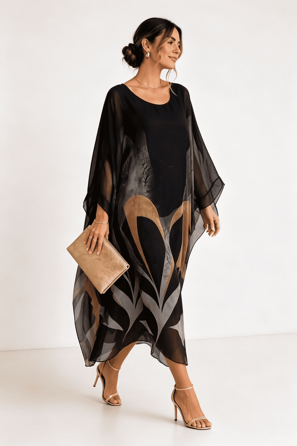 Zeitloses und Elegantes Zusammengesetztes Tüll A-Linien Maxikleid