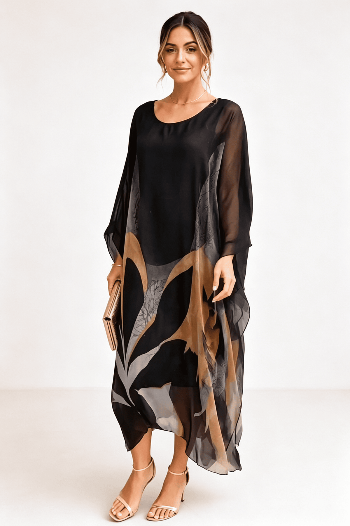 Zeitloses und Elegantes Zusammengesetztes Tüll A-Linien Maxikleid