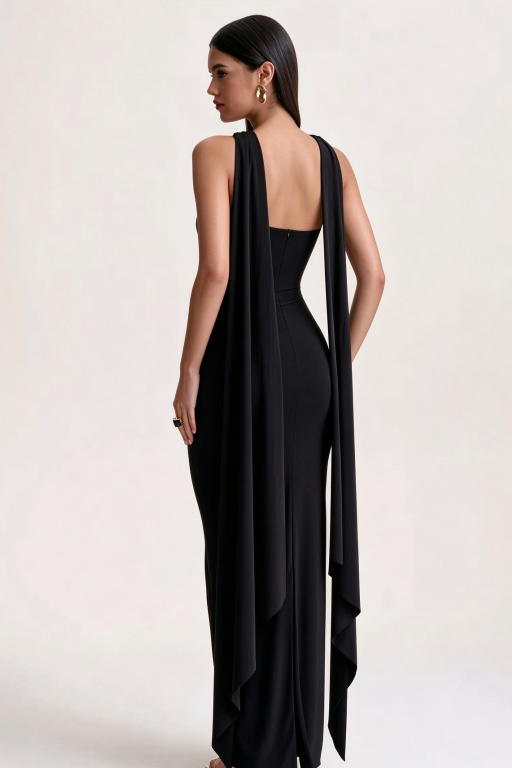Fishtail Backless Maxi Dress