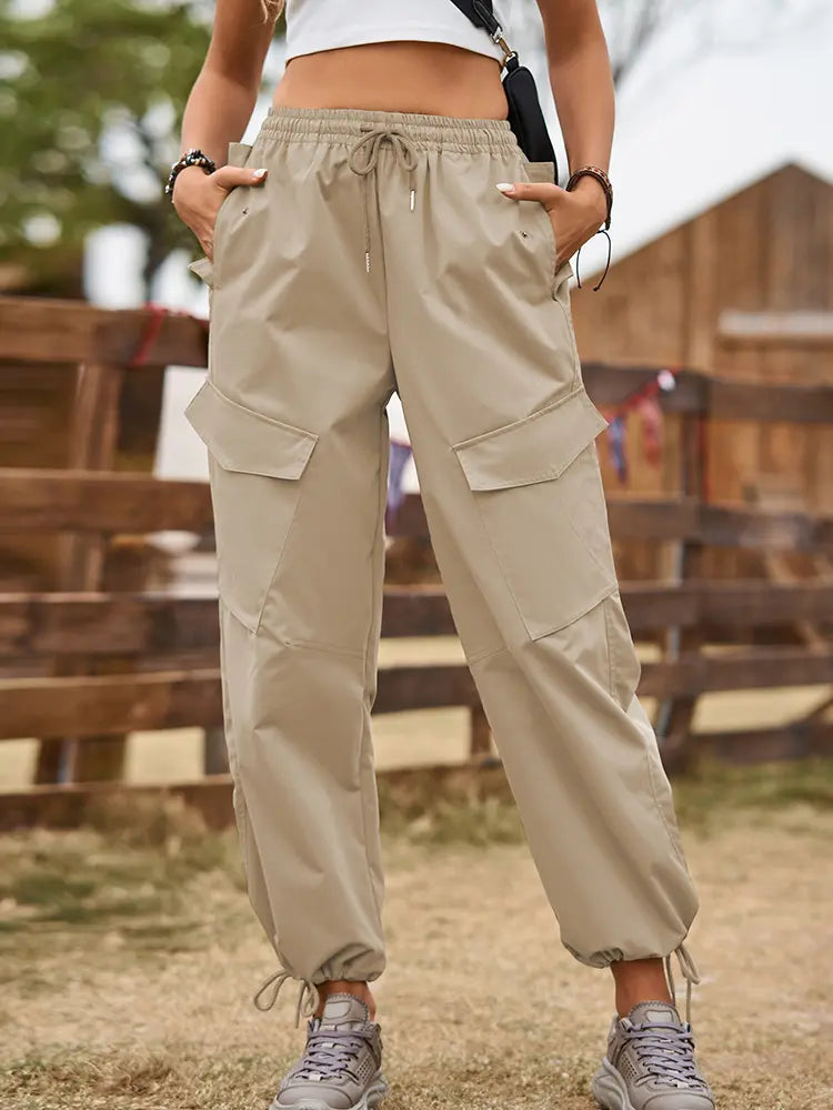 Streetstyle jogger cargobroek met trekkoord
