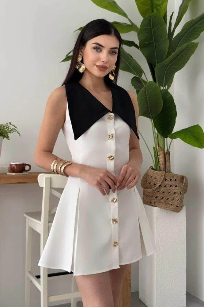 Sleeveless Mini Dress - Lemon