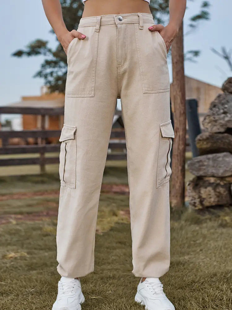 Trendy Denim Joggingbox mat elasteschem Bund