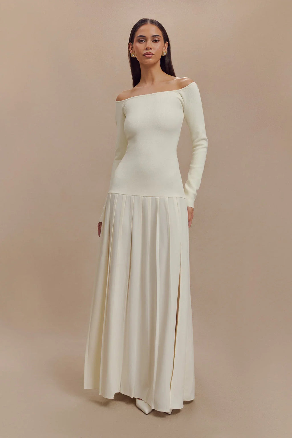 Knit Off Shoulder Maxi Dress