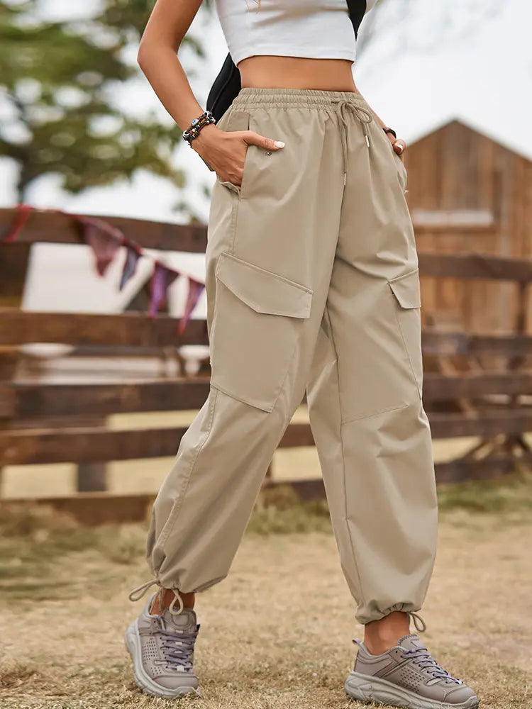 Streetstyle jogger cargobroek met trekkoord