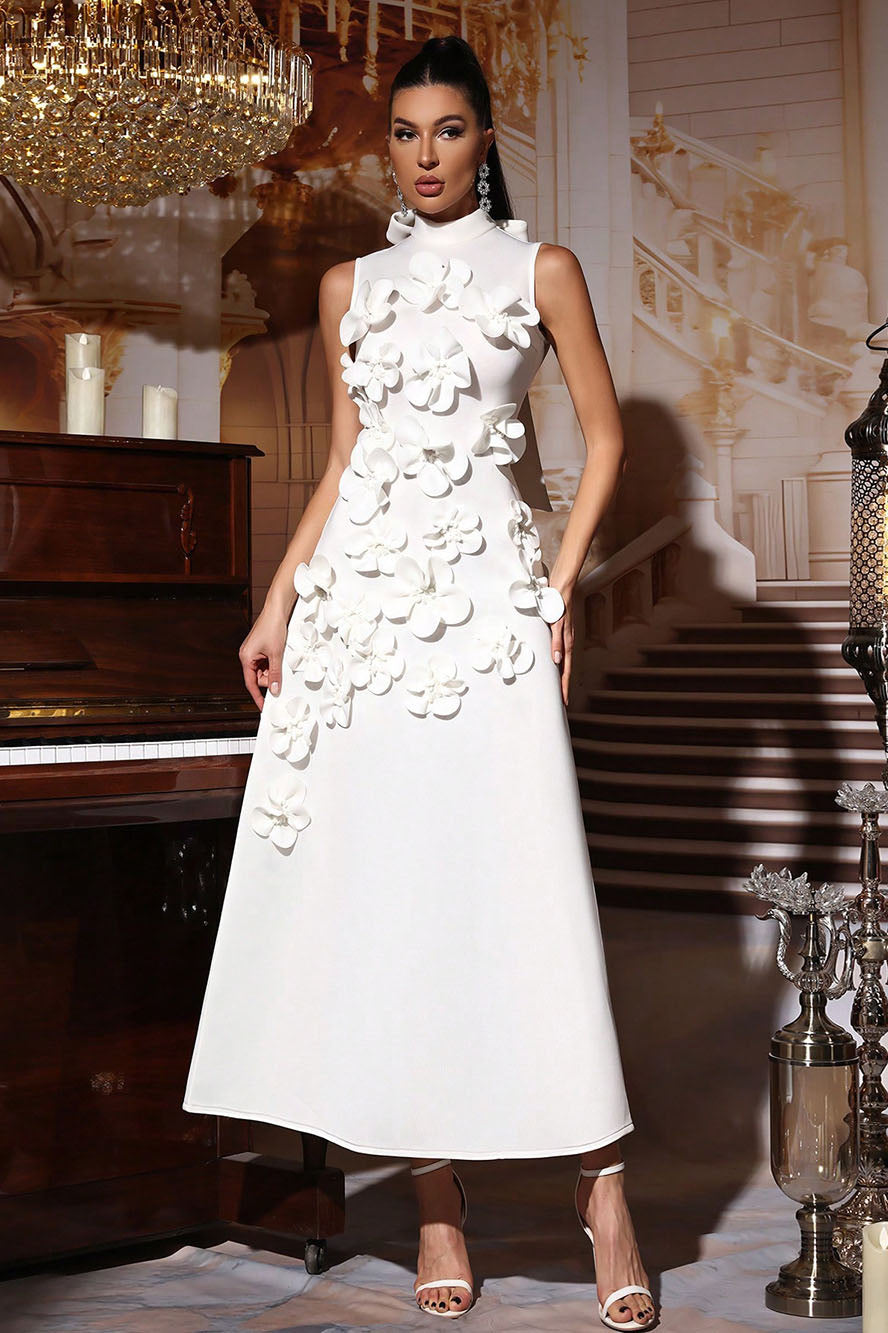 Ethel Flower Embellished Maxi-kjole uden ærmer