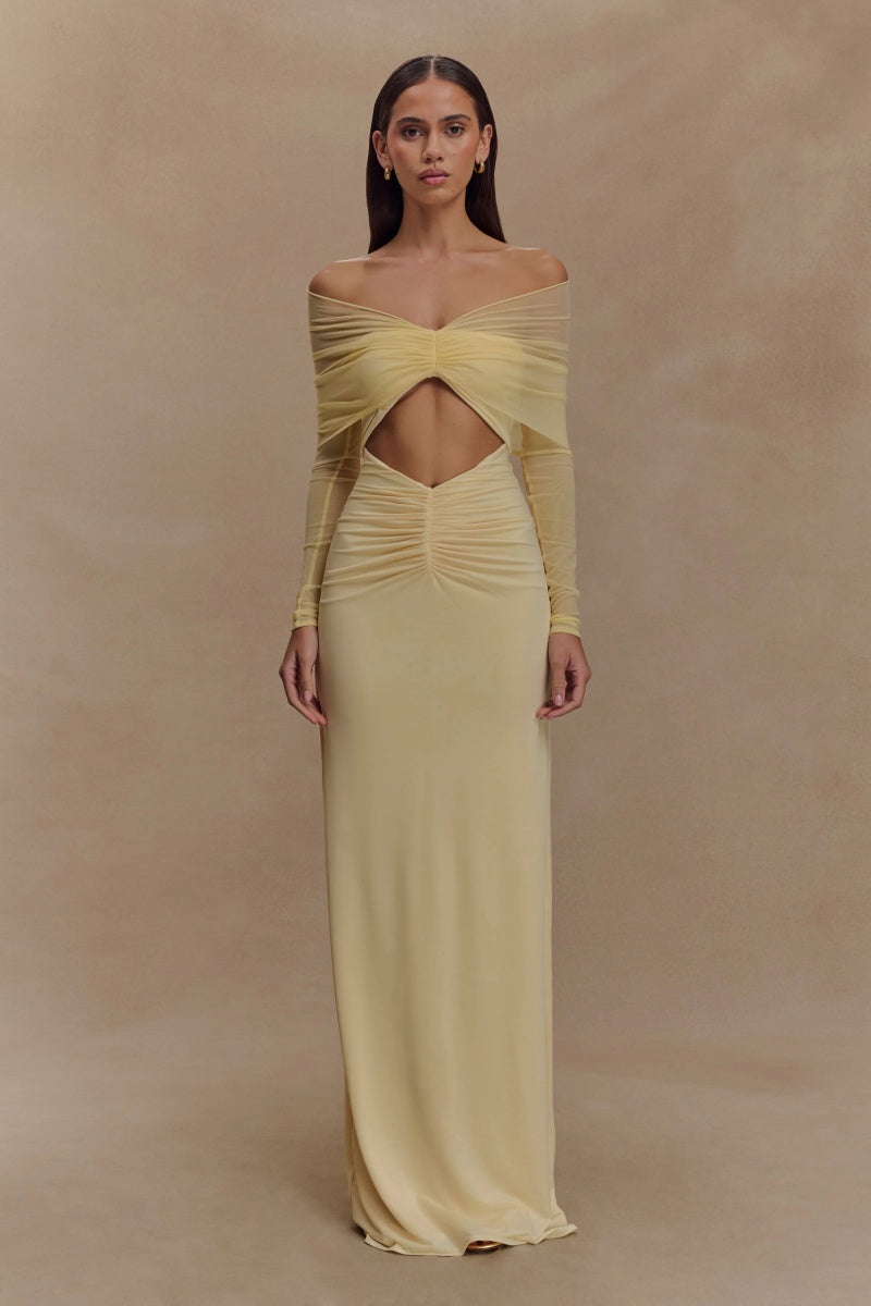 slinky maxi dress Slinky And Mesh Maxi Dress