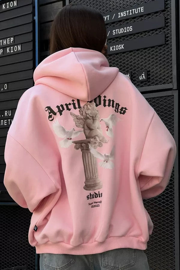 Angel Wings Print Hoodie