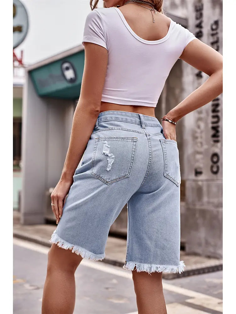 Slim-Fit gewäschten Denim 5-Inch Shorts am Used-Look